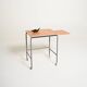 Table d'appoint scandinave vintage avec étagère escamotable