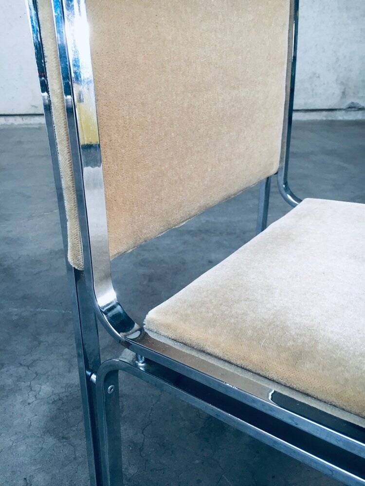 Italian Hollywood Regency Style Modernist Dining Chairs, 1970s, Set of 6