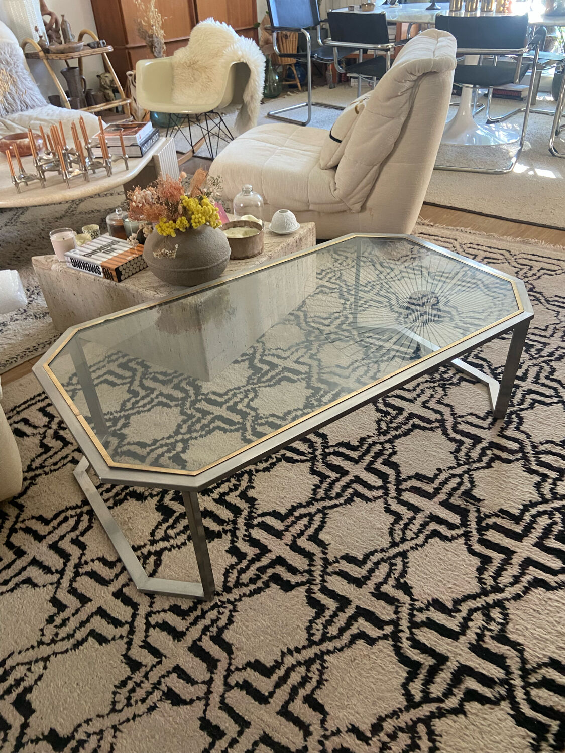 Octagonal coffee table 70s