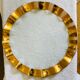 Dish signed Annie Glass 38/31 made in USA wavy edge gilded with 24k fine gold