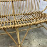 Vintage rattan bench