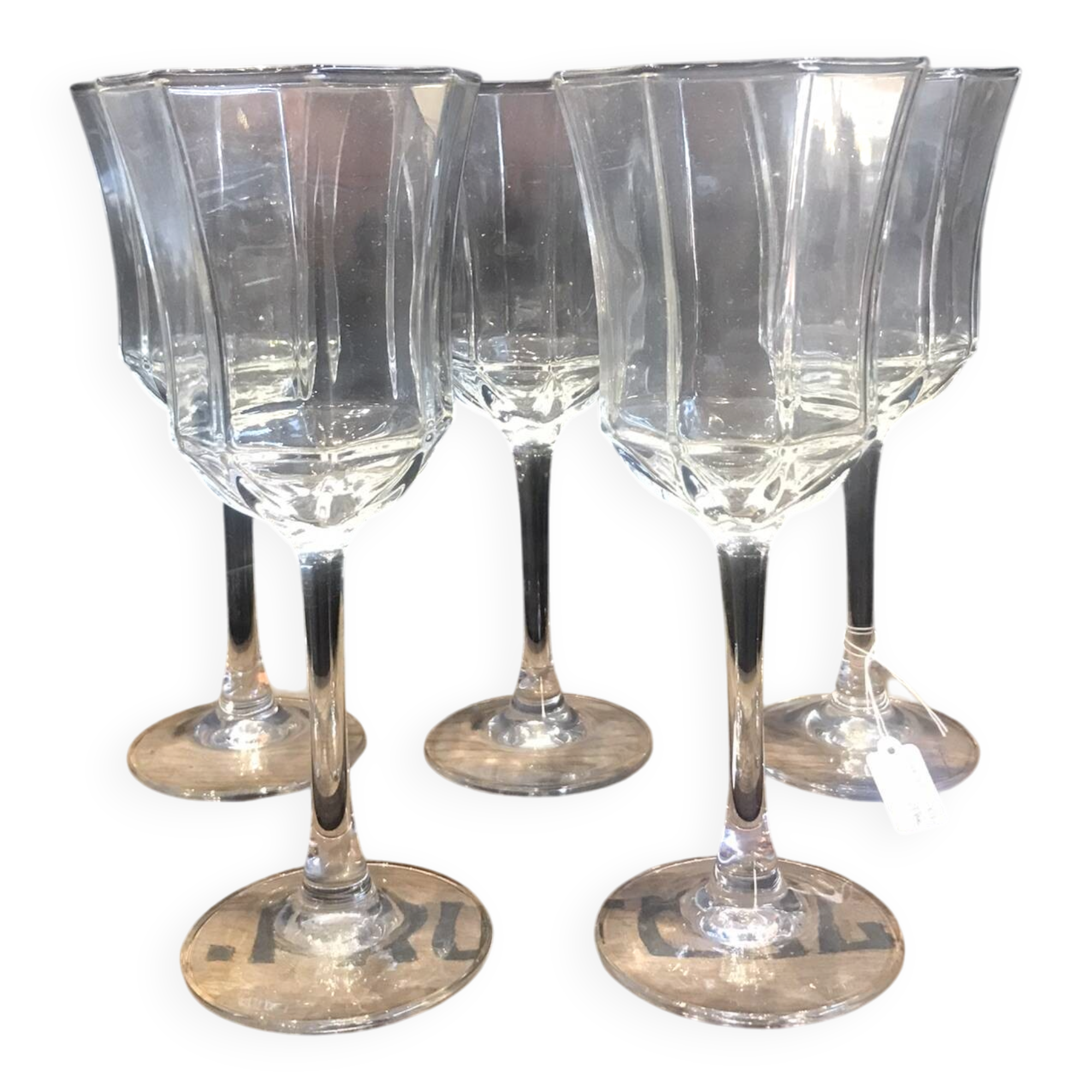 5 vintage Luminarc wine glasses, Octime model