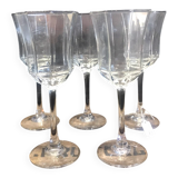 5 vintage Luminarc wine glasses, Octime model