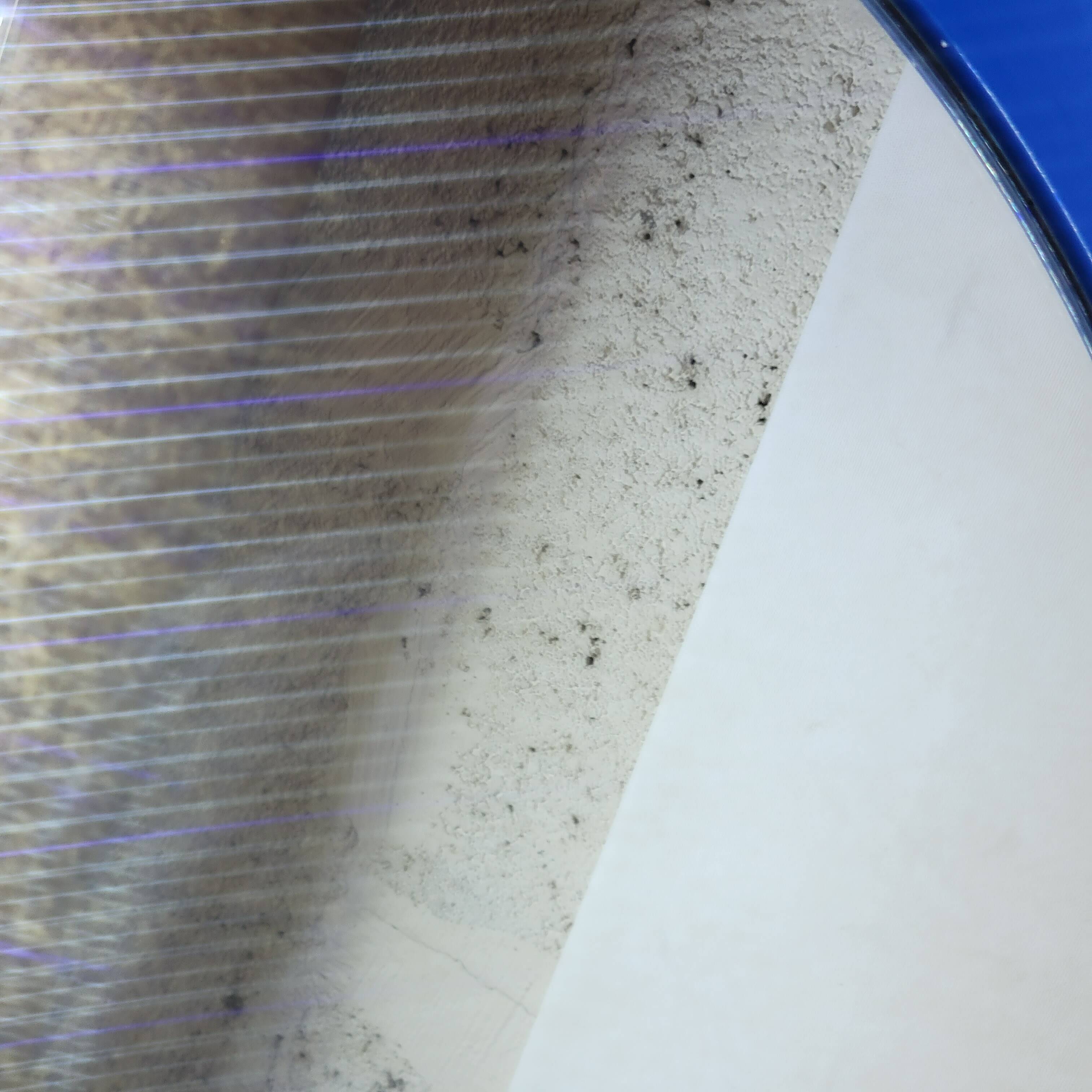 Round wall mirror syla blue frame in vintage plastic