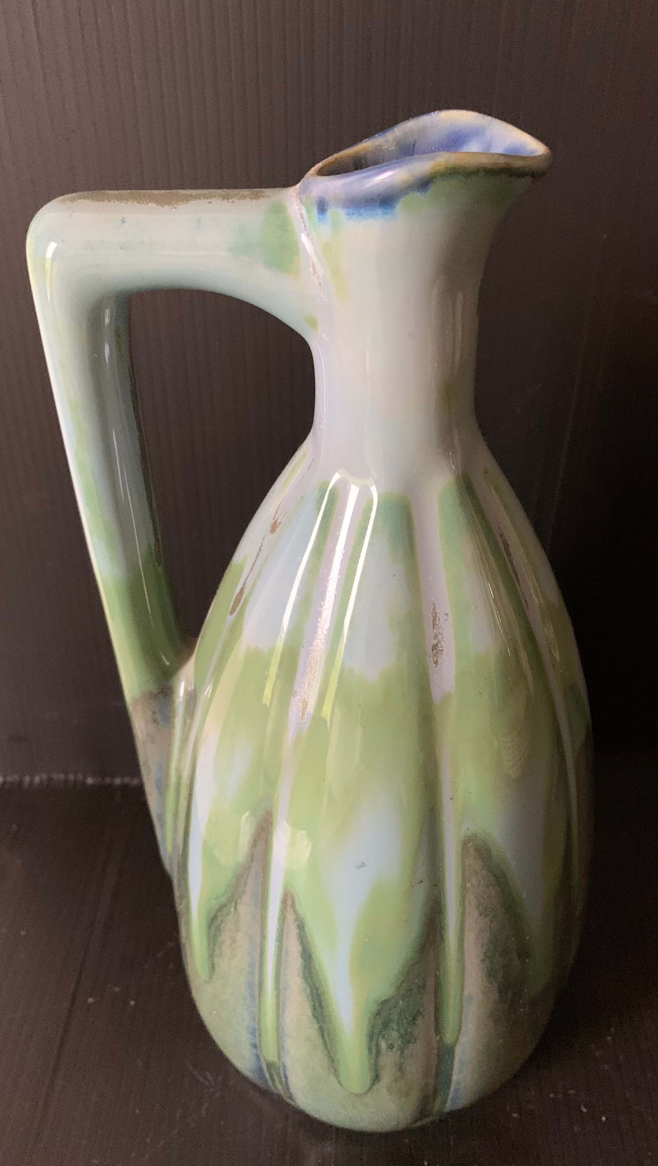 Green blue flame sandstone pitcher