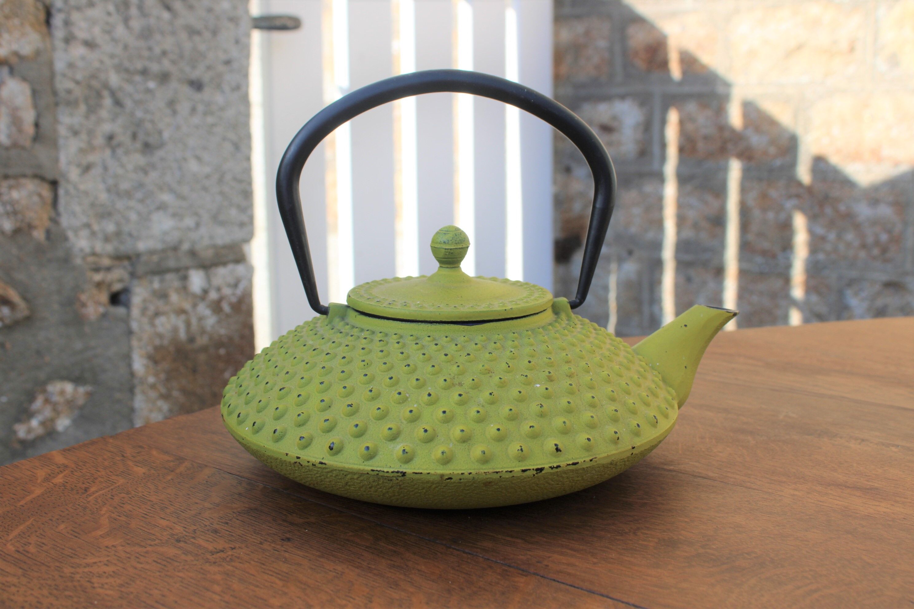 Old cast iron teapot