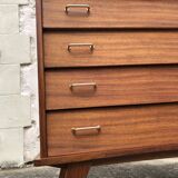 Scandinavian vintage chest of drawers, compass feet