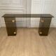 Console smoked glass and brass, 1970s