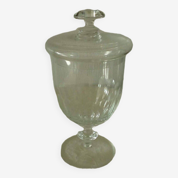 Bonbonniere covered pot crystal pan cut style louis philippe