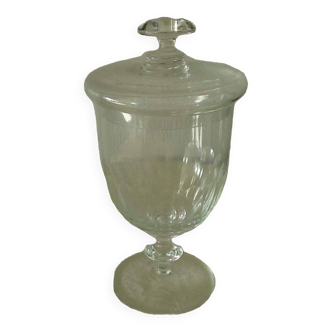 Bonbonniere covered pot crystal pan cut style louis philippe