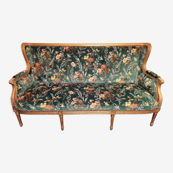 Green floral sofa