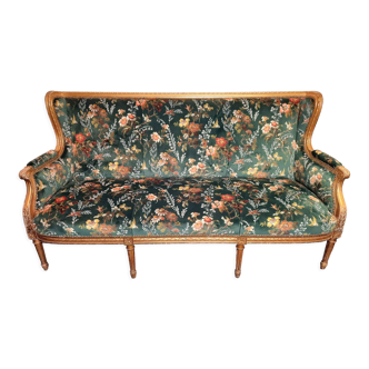 Green floral sofa