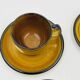 Set of four vintage Boch Palma cups and saucers.