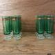 Set of 6 emerald green champagne flutes with gold trim LUMINARC