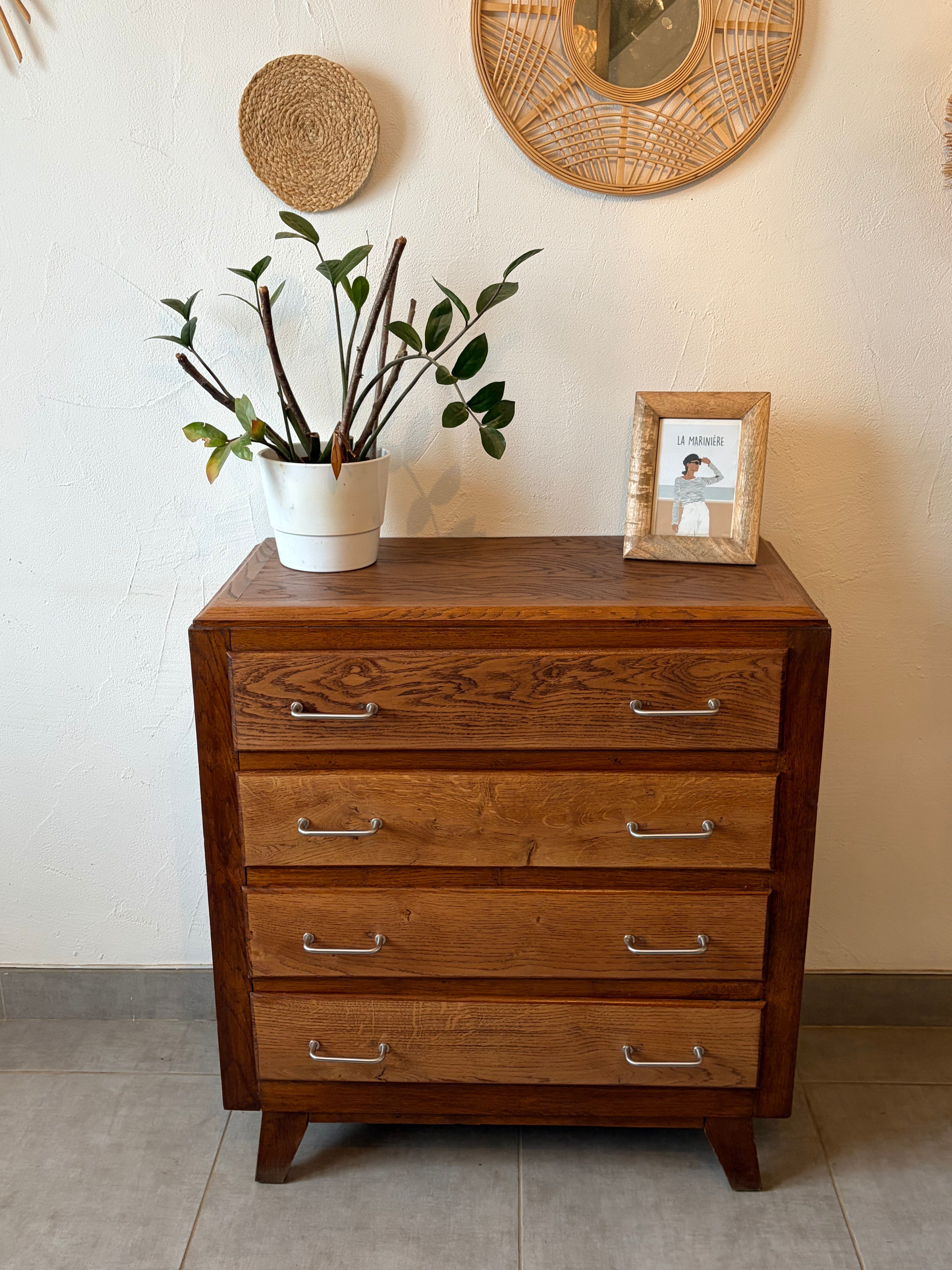 Commode vintage chene foncé