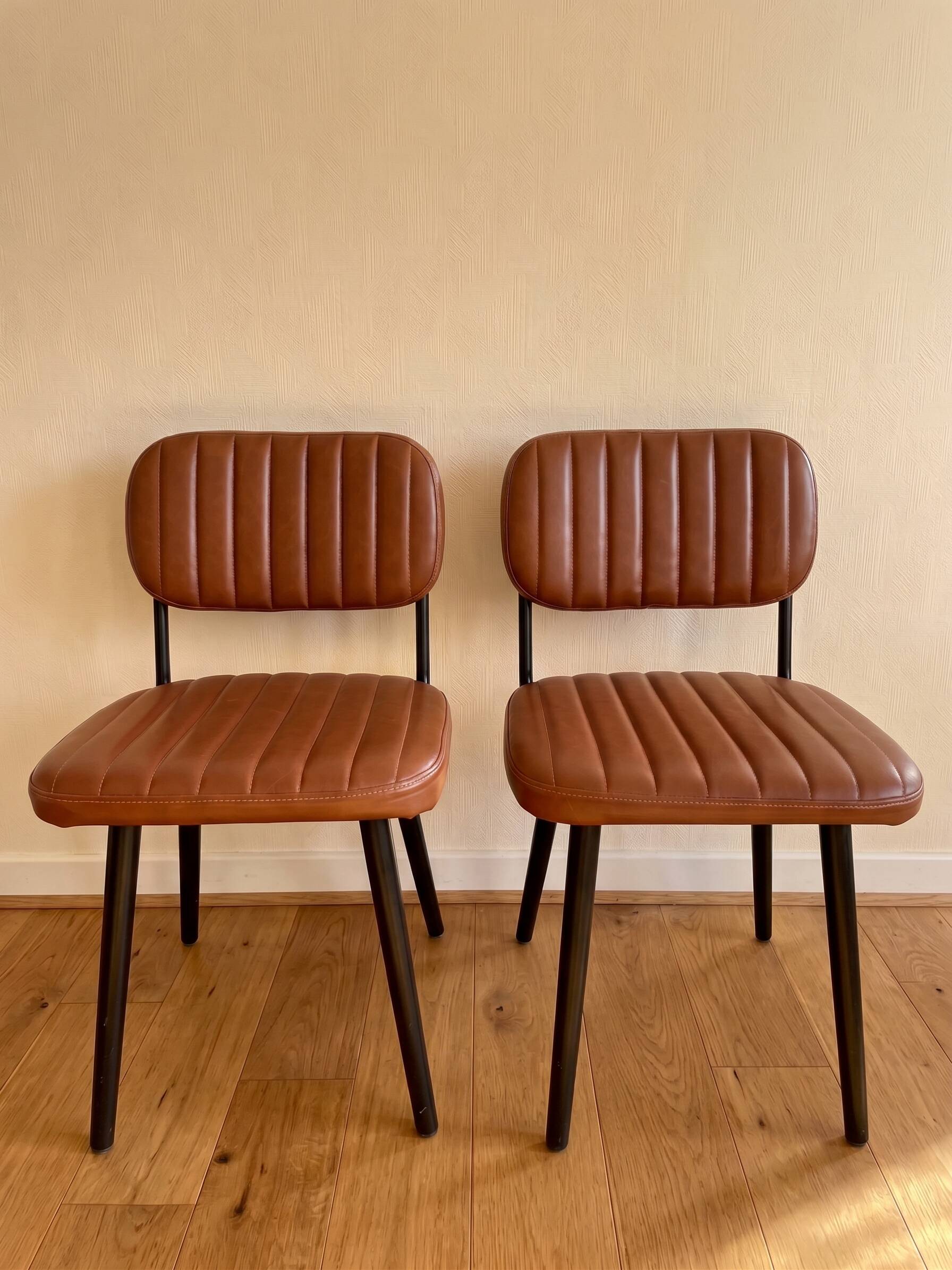 Super comfortable faux leather chairs