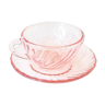 lot de 5 tasses à café rose expresso + sous tasse rosaline arcoroc luminarc