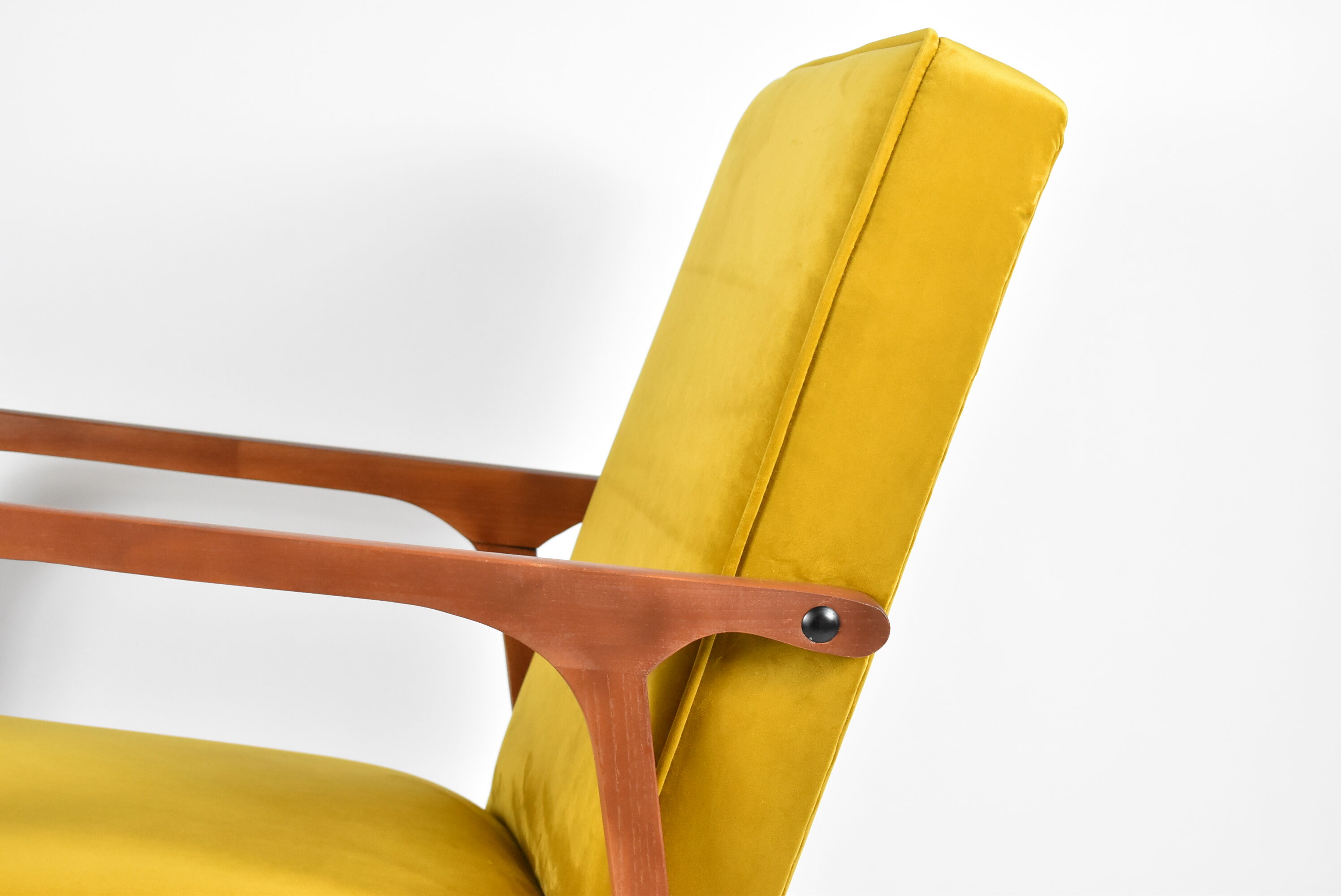 Velvet armchair model 04-b, 1970s, yellow fabric