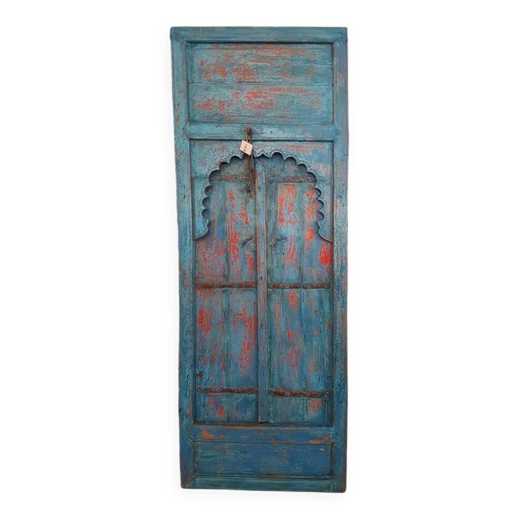 Small old door, Indian furniture, beautiful blue patina