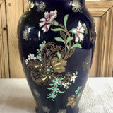 Old vase baluster enamelled lamp Boch Frères Keramis Belgium