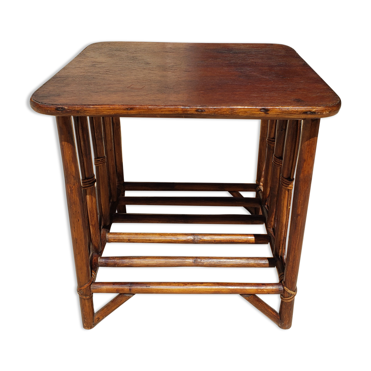 Coffee table or piece of rattan sofa from the 70s