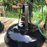 Set of black industrial lamps from the 1970s