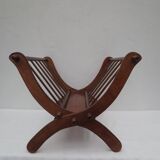 folding magazine rack in solid walnut wood