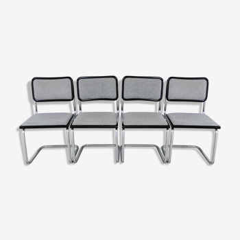 vintage chairs design Marcel Breuer model Cesca seat fabrics mottled gray
