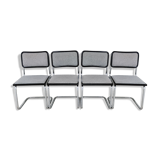 Vintage Marcel Breuer design chairs, Cesca model, heather gray fabric seat