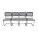 Vintage Marcel Breuer design chairs, Cesca model, heather gray fabric seat
