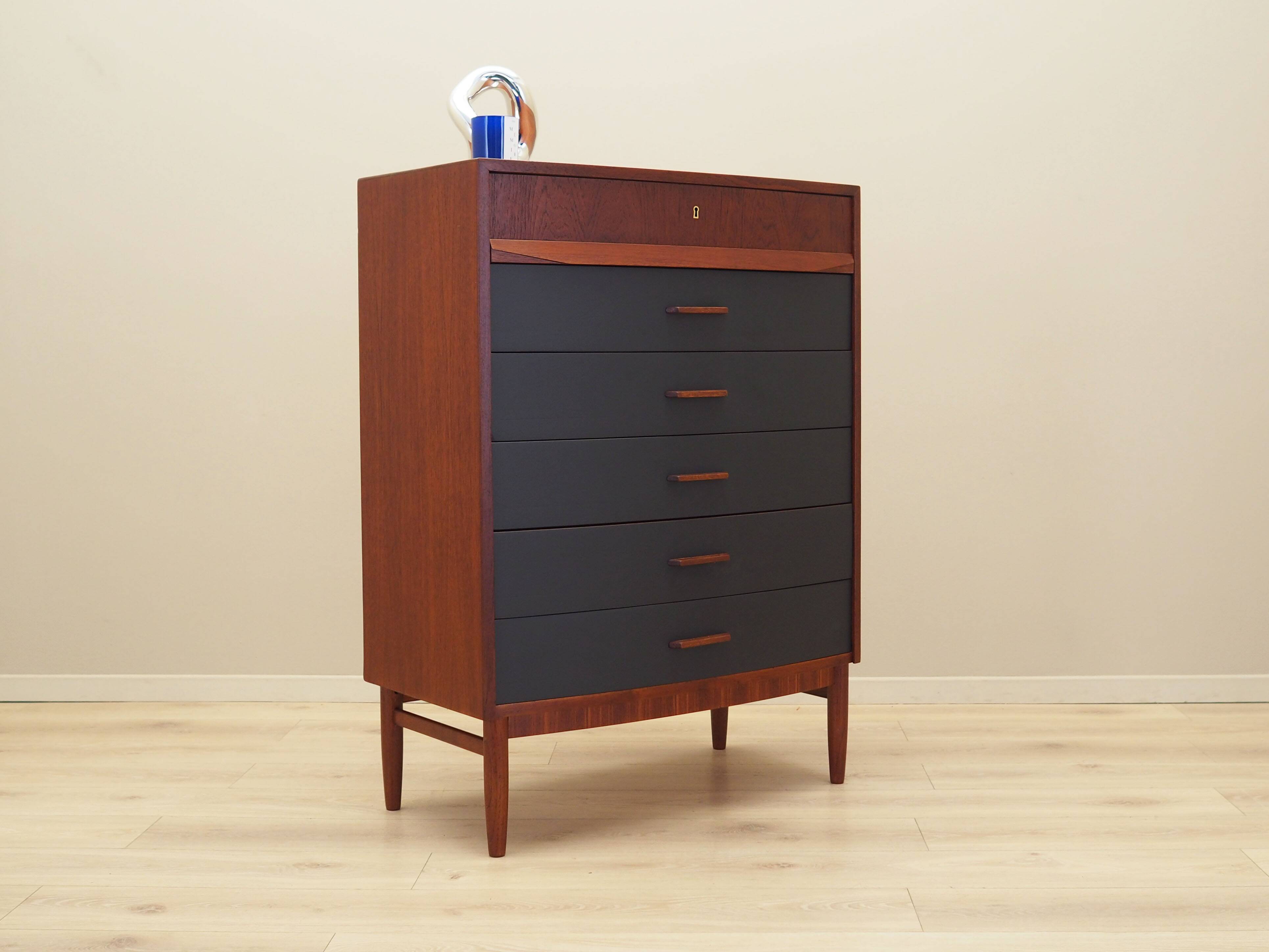 Teak chest of drawers, Danish design, 1970s, production: Denmark