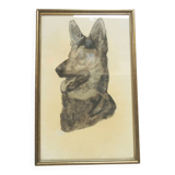 Golden frame with drawing of shepherd