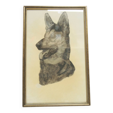 Golden frame with drawing of shepherd