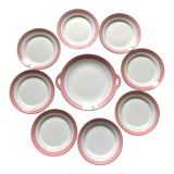 Dessert service plates and dish in Luneville porcelain