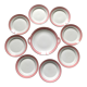 Dessert service plates and dish in Luneville porcelain