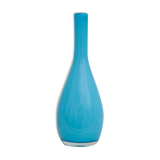 Vase soliflore bleu avec intérieur verre blanc