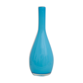 Blue soliflore vase with white glass interior