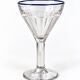 Set of 6 vintage bistro glasses – Art Deco style – Cobalt blue rim
