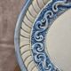 Plat ovale vintage Bassano décor bleu fleuri relief