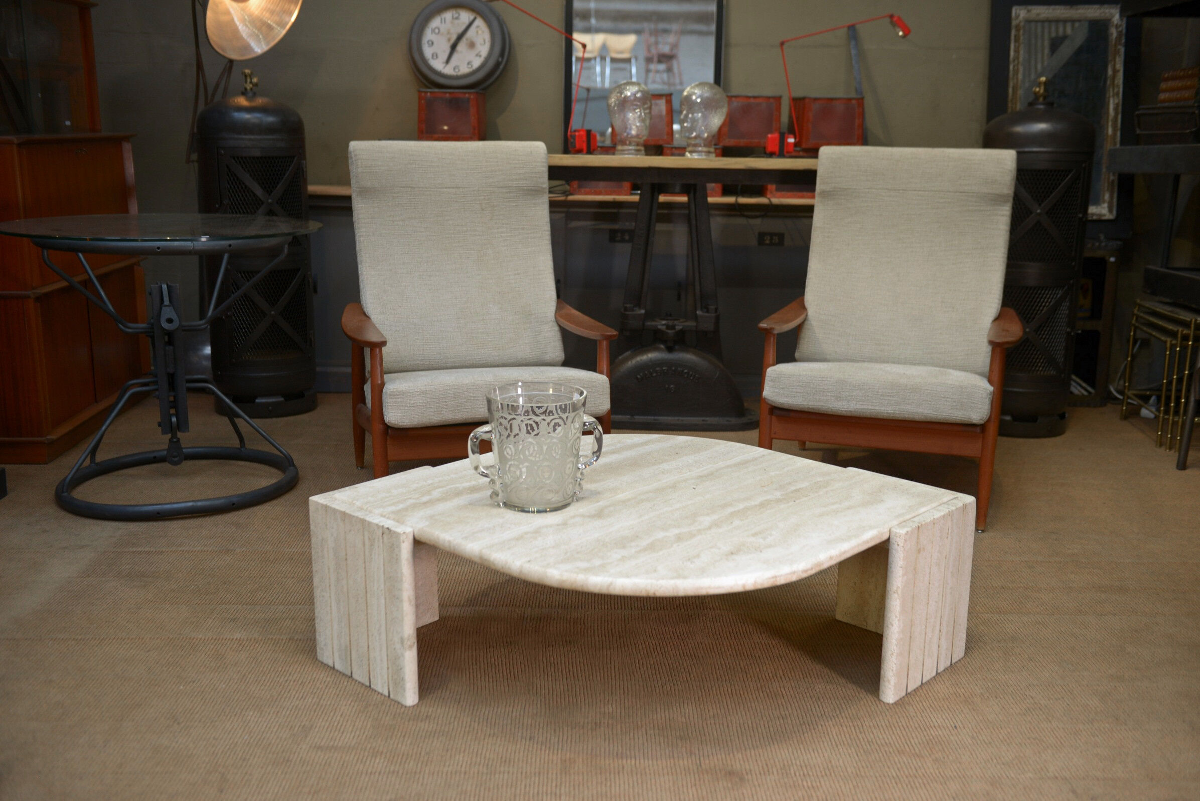 Eye coffee table in travertine 1970