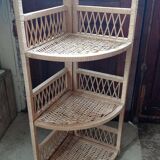 Rattan corner shelf