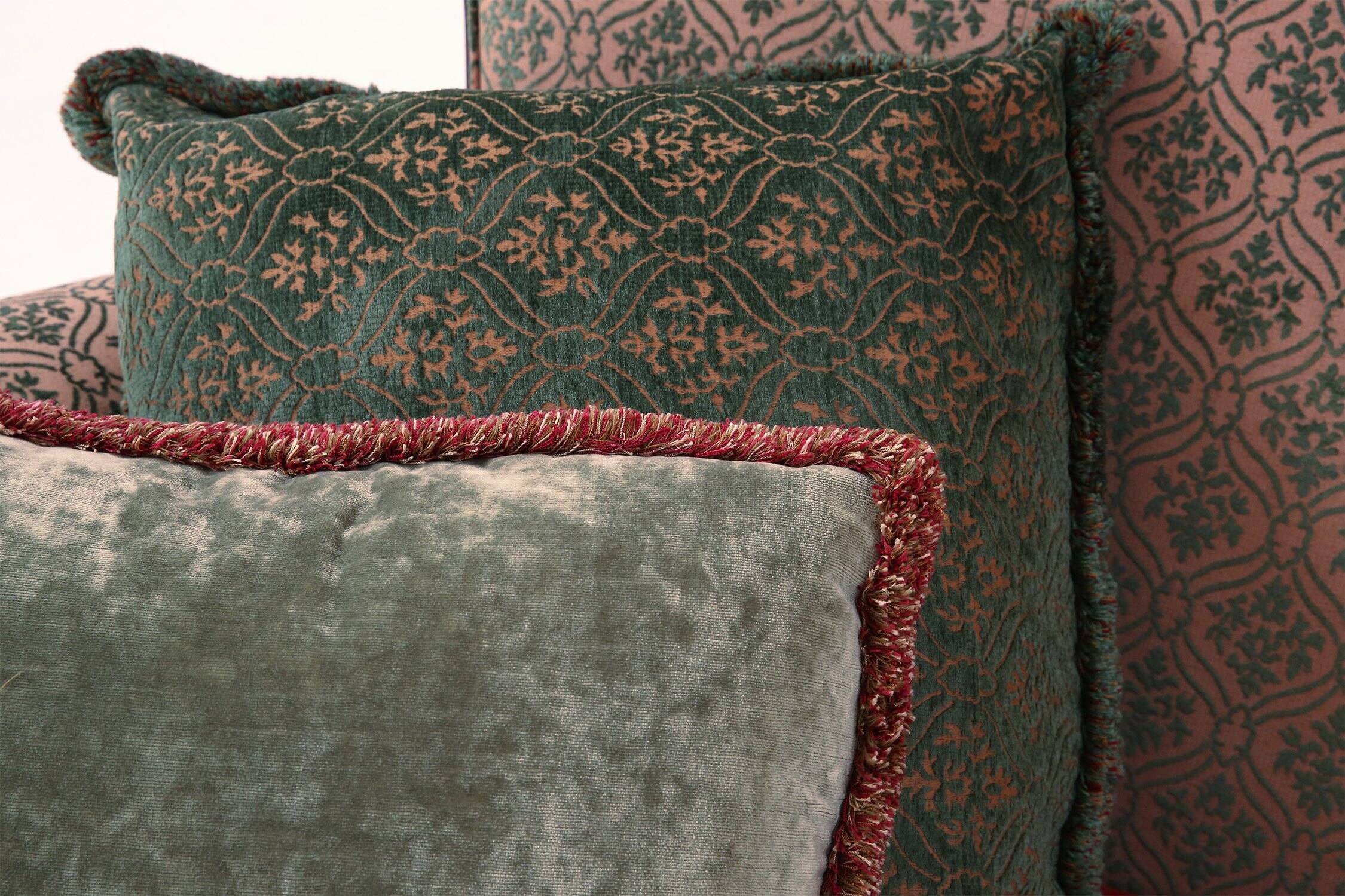 Large Victorian Sofa and Matching Ottoman, United Kingdom, 1890s