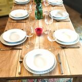 Farmhouse table in natural raw solid oak
