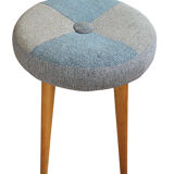 Mid century stool with original fabric