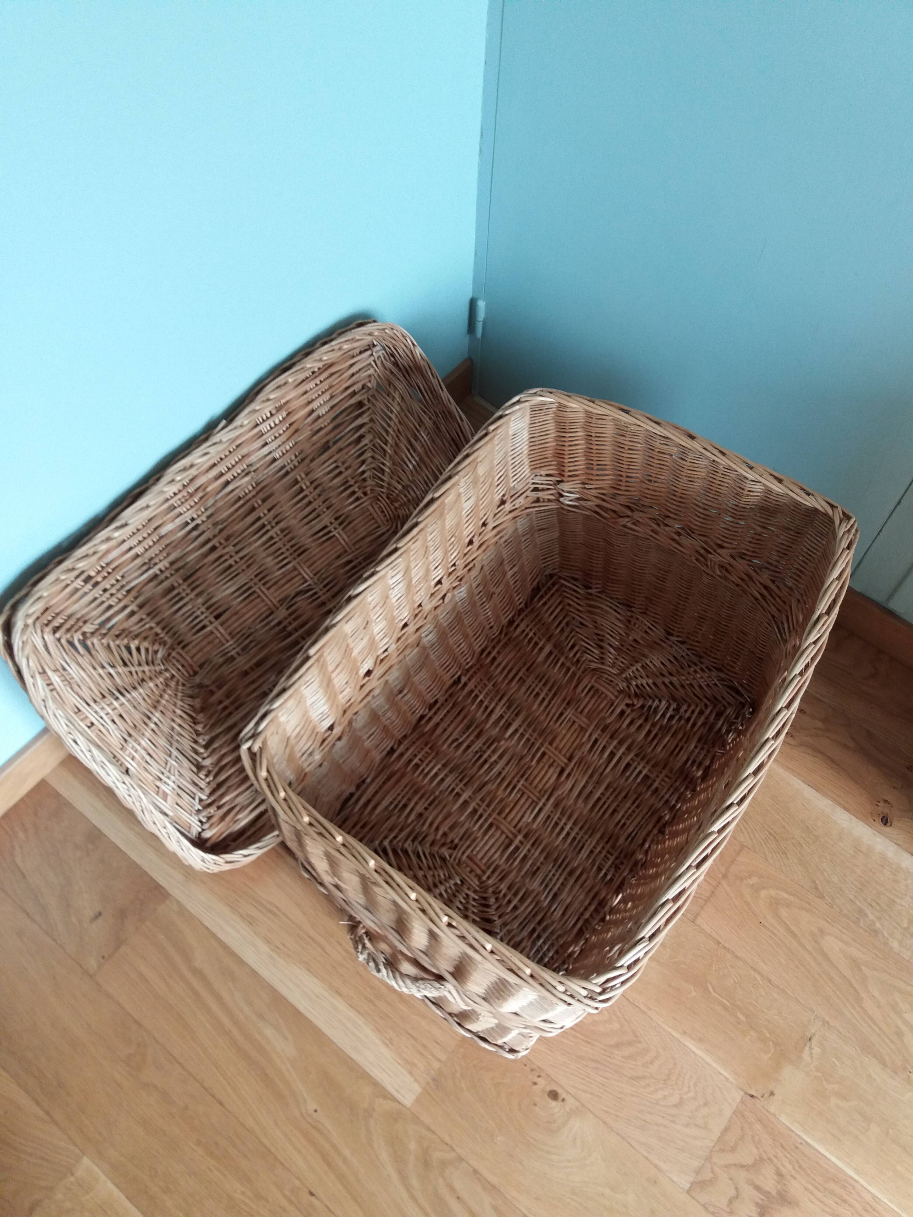Panier en osier rotin grand coffre à jouets
