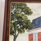 Old Oil Painting Canvas Manor Castle Holiday Home 87x62cm