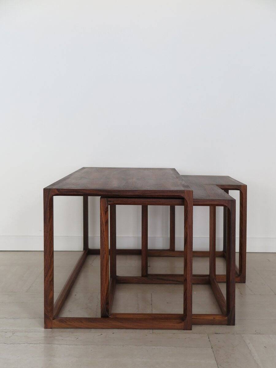 Nesting Tables attributed to Aksel Kjesgaard, Denmark, 1960s, Set of 3