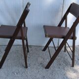 Lot de 2 chaises pliantes americaine trump bois et skai