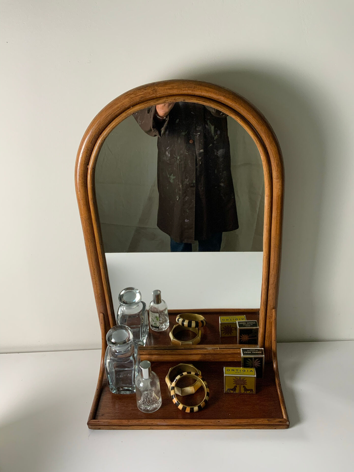 Miroir en rotin