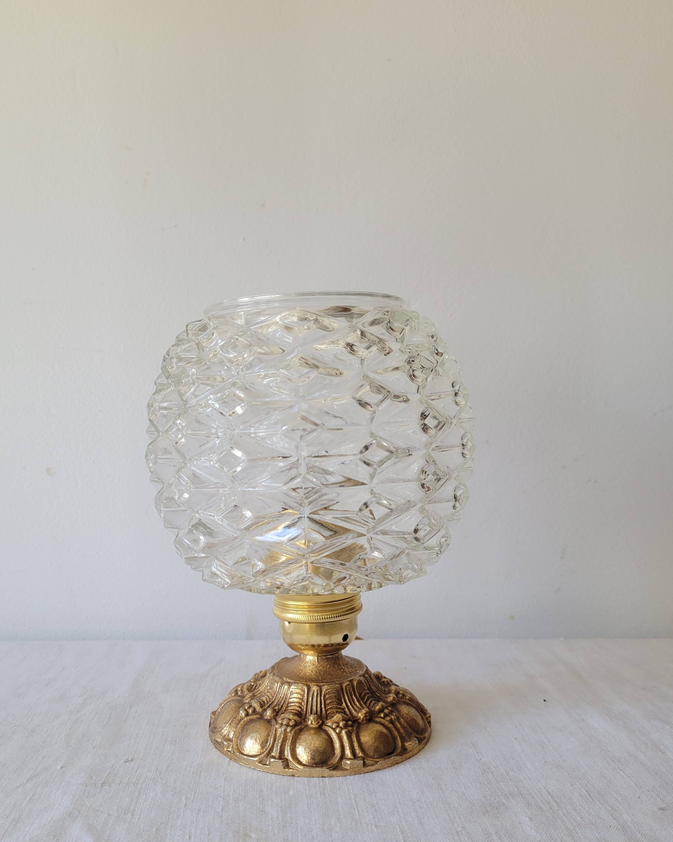 Brass and glass lamp